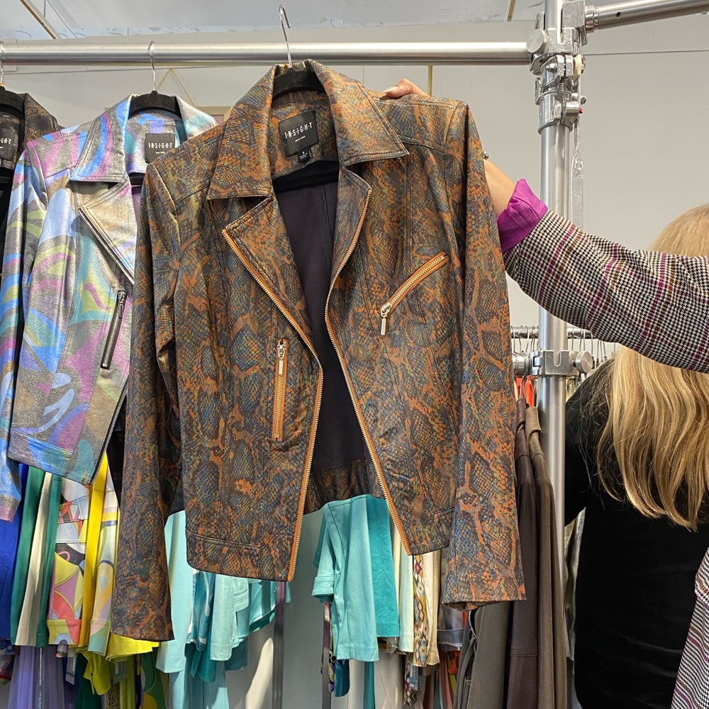 Insight New York Orange Python Vegan Leather Jack… - image 1